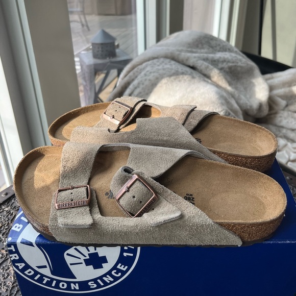 ✨BIRKENSTOCK ARIZONA SUEDE LEATHER SANDALS TAUPE 43 EU 10 US main image 4
